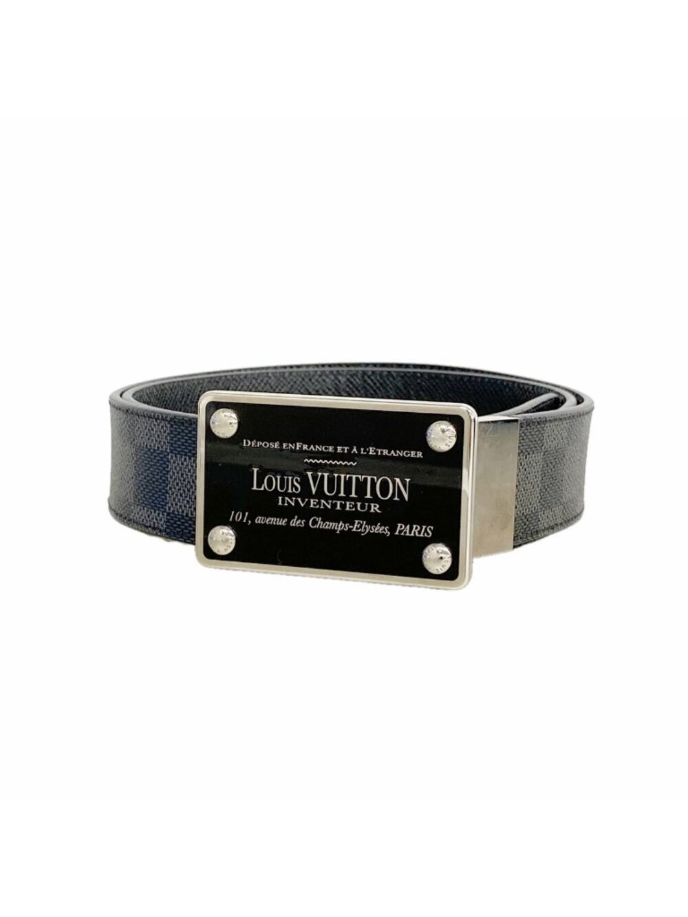 Louis Vuitton Belt Damier Graphite Ceinture Aventure Black Gray